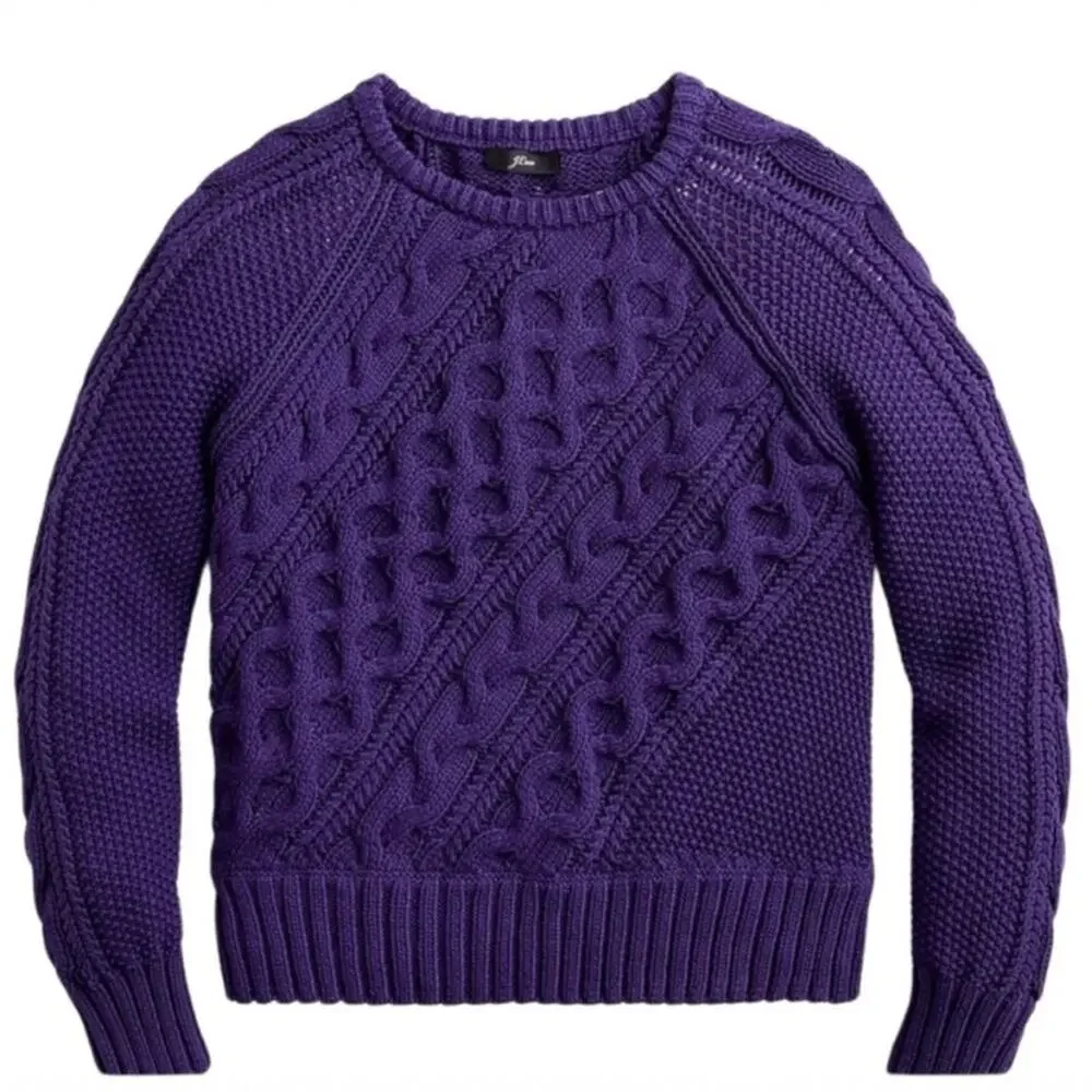 J. CREW Cable Knit Sweater Purple  XS AK157